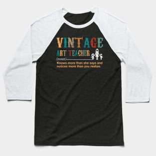 Vintage Art Teacher Baseball T-Shirt